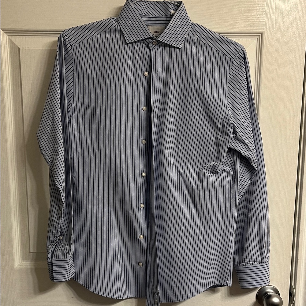 Ben Sherman Navy and White Striped Dress Shirt